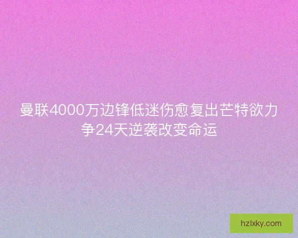 曼联4000万边锋低迷伤愈复出芒特欲力争24天逆袭改变命运